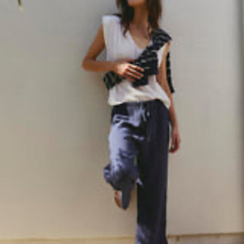 Velvet by Spencer & Graham Franny Cotton Gauze Pant Cadet XS